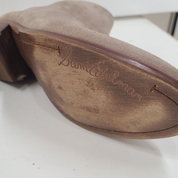 Sam Edelman Petty Ankle Boots Suede Beige Women's Size 8.5 side zip casual - Picture 11 of 13